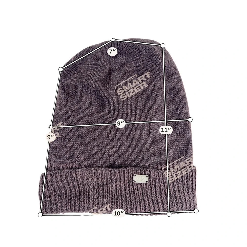 The‎ North Face Womens Marled Knit Cuffed Beanie Purple Metal Logo  One Size